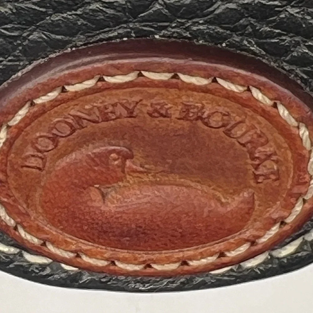 Dooney & Bourke Black Pebbled Leather All Weather Duck Logo Key Fob Keychain